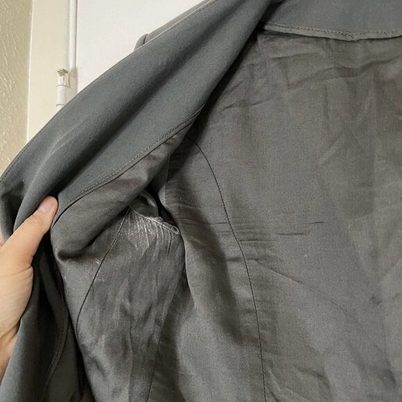 THEORY Gray cotton collarless blazer career lightweight jacket size US 4 - Picture 6 of 6